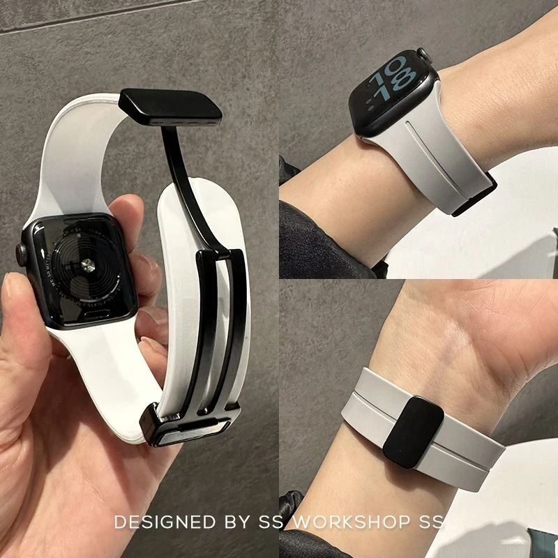 新款iwatch8表带磁吸硅胶适用苹果applewatchs765432高级感表带s9