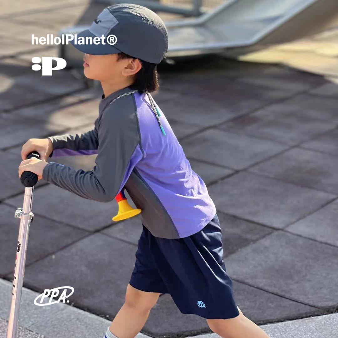 PPAPA 运动珠地透气网眼拼接速干儿童训练长袖 813452