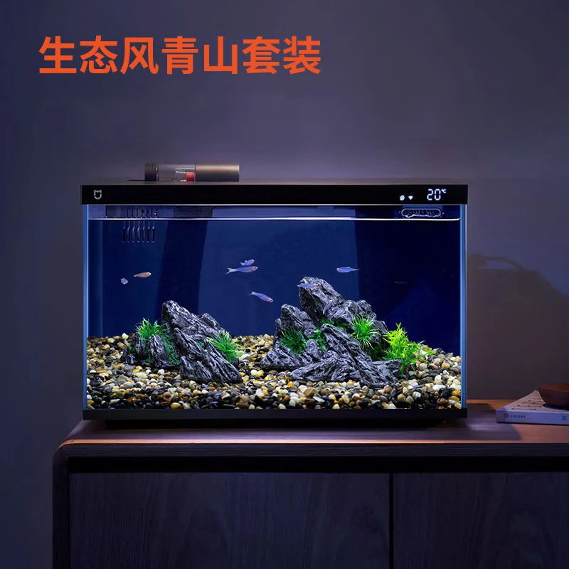 生态风青山石套餐造景假山造景石装饰水草仿真摆件鱼缸峡谷布景