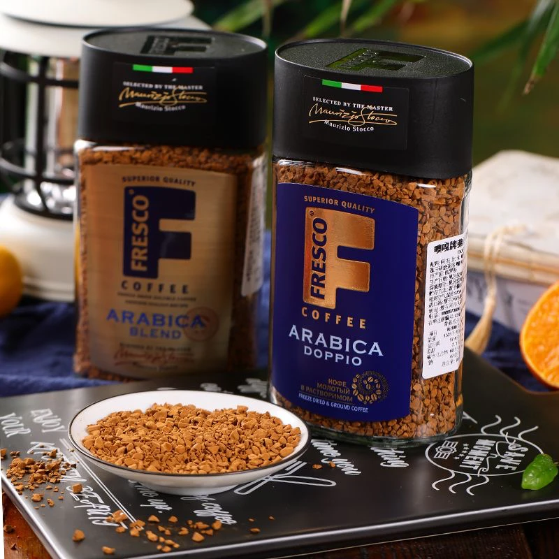 奧嘎牌弗莱克咖啡100克银标金标蓝标无糖黑咖啡俄罗斯原装进口