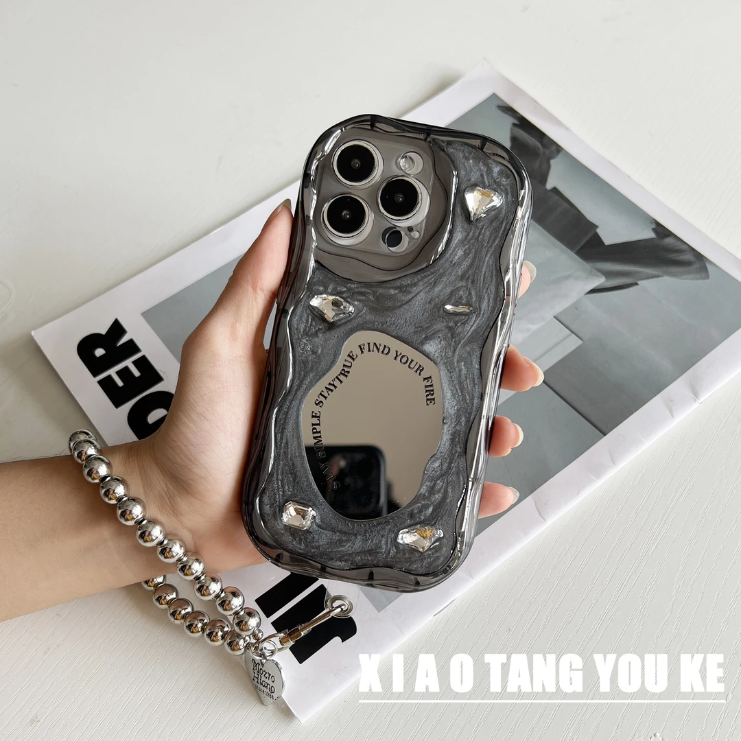 水泥灰镜面新款手机壳适用苹果华为荣耀小米OPPOvivoiPhone14pro