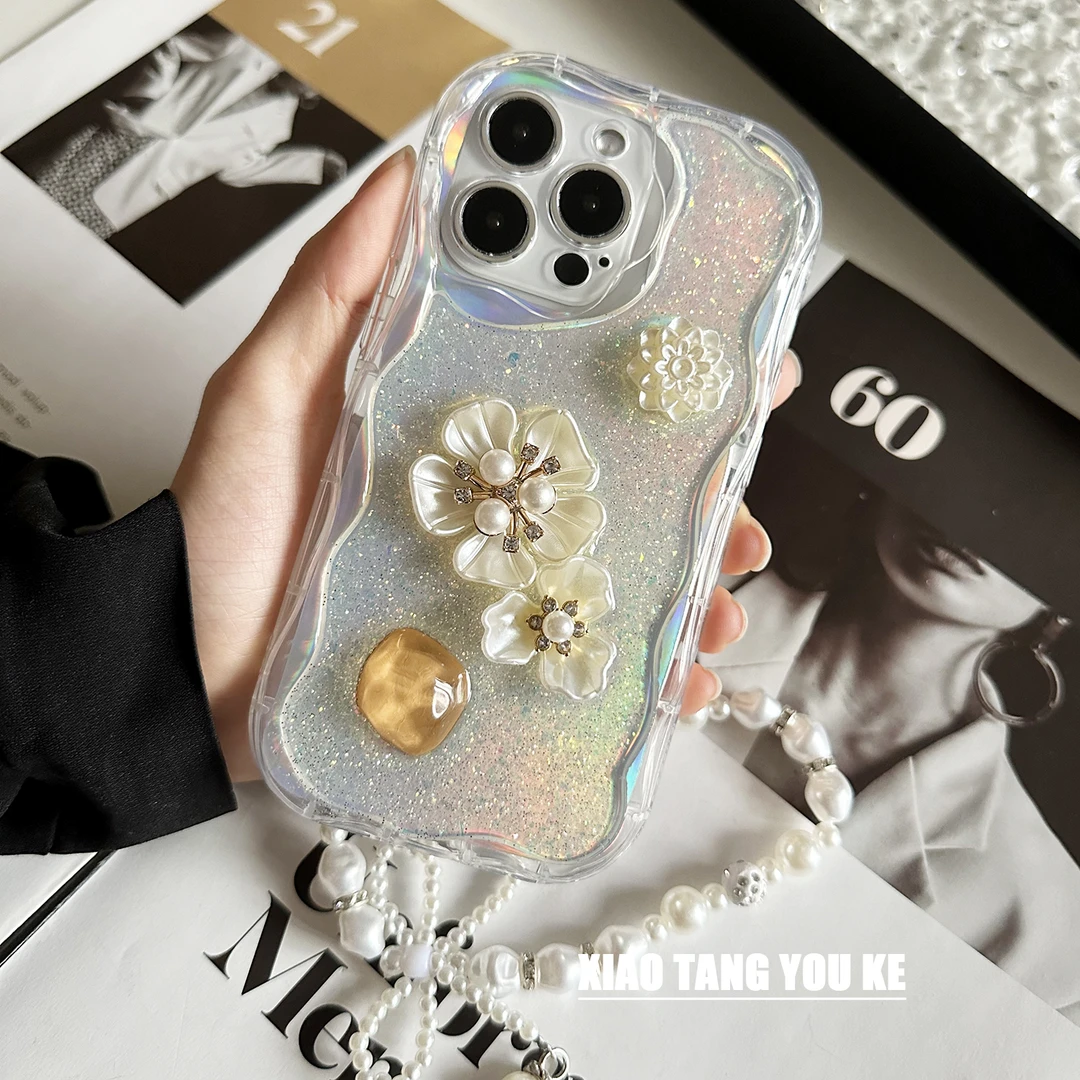 原创小众高级感花朵手机壳适用苹果华为荣耀OPPOvivo小米iPhone15