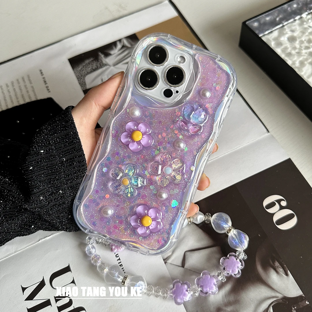 ins网红小众紫色郁金香手机壳苹果华为荣耀OPPOvivo小米iPhone15