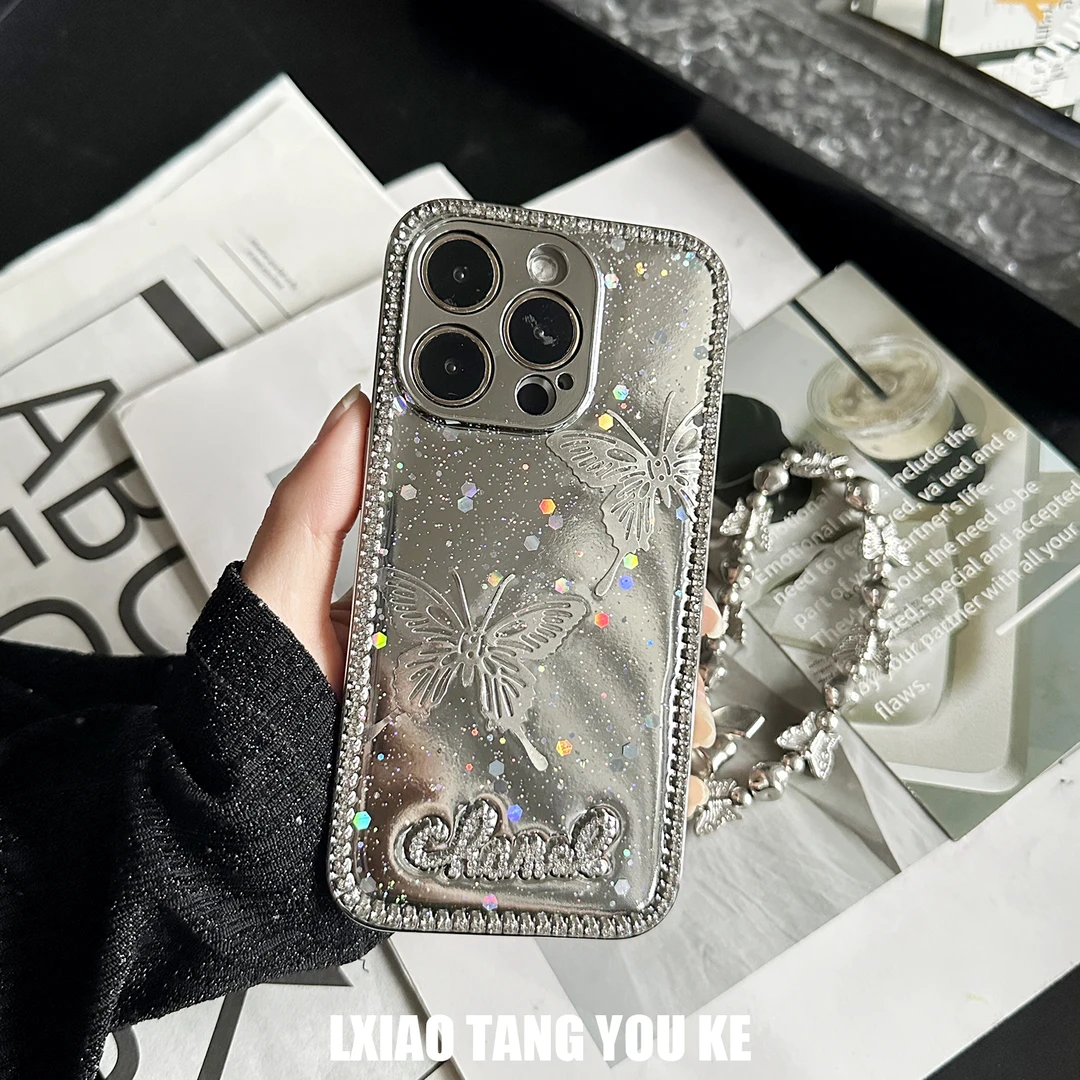 小香风高级感轻奢水钻全包手机壳适用苹果iPhone华为小米OPPOvivo