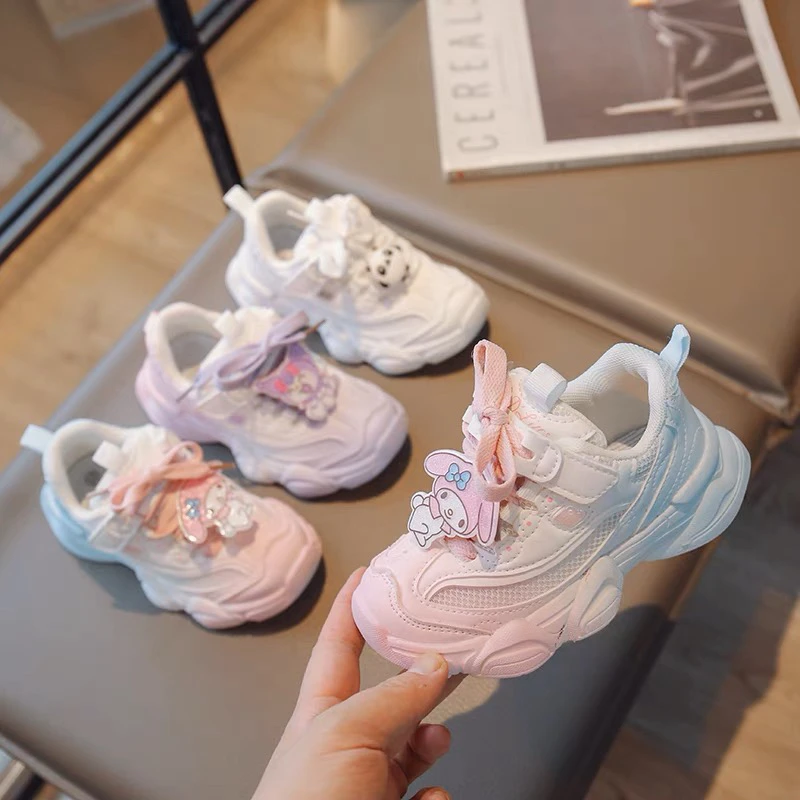 女童鞋儿童运动鞋2023春秋新款老爹鞋轻便软底小白鞋中大童5833