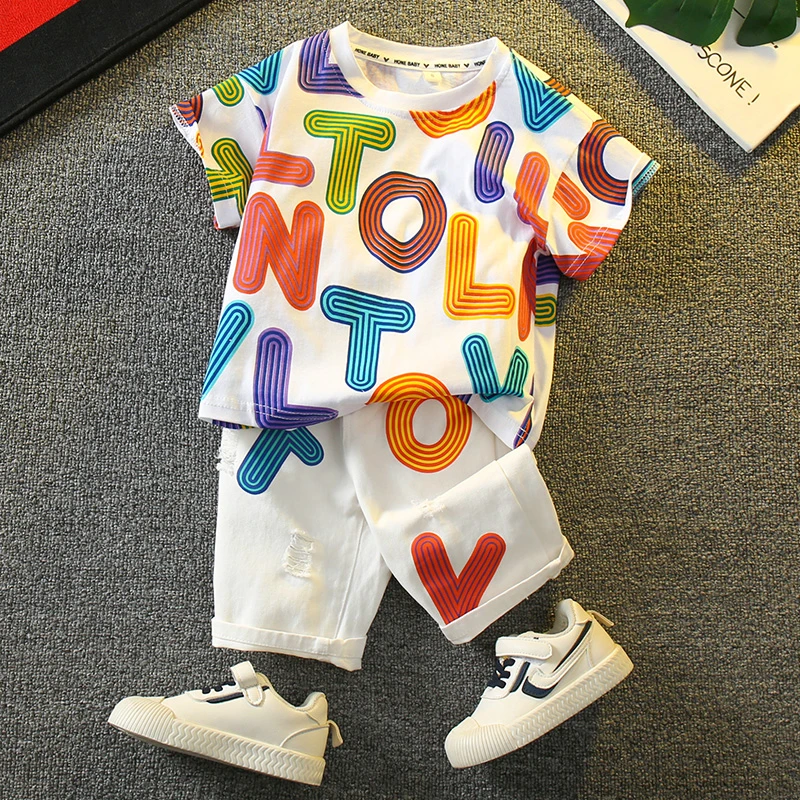 男童丁达尔穿搭夏装套装2024新款夏天衣服宝宝儿童短袖两件套潮