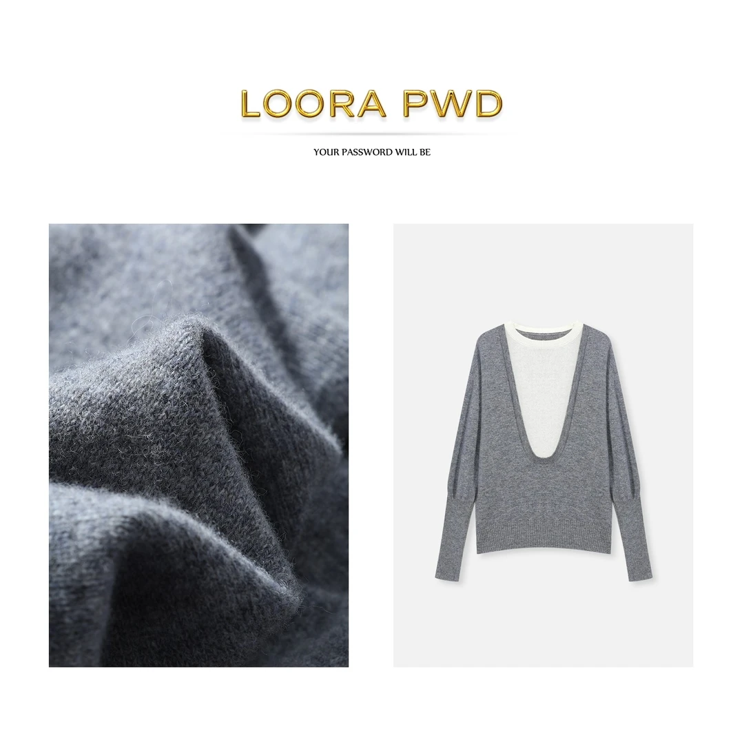LOORAPWD/罗拉密码 新西兰1oo羊毛 时尚假两件打底24CVAA0017N