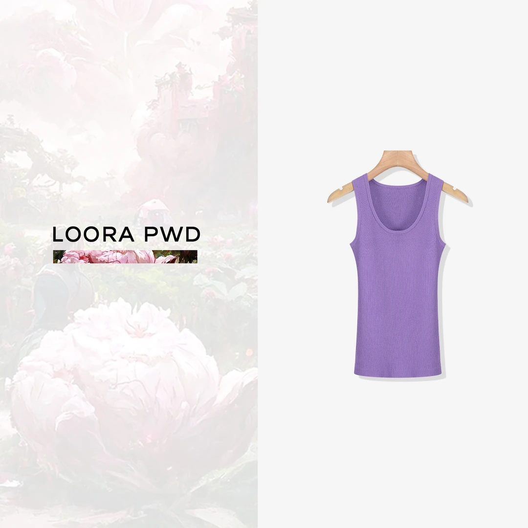 LOORAPWD/罗拉密码显瘦瑜伽短款运动紫色百搭美背23WJBI0088N