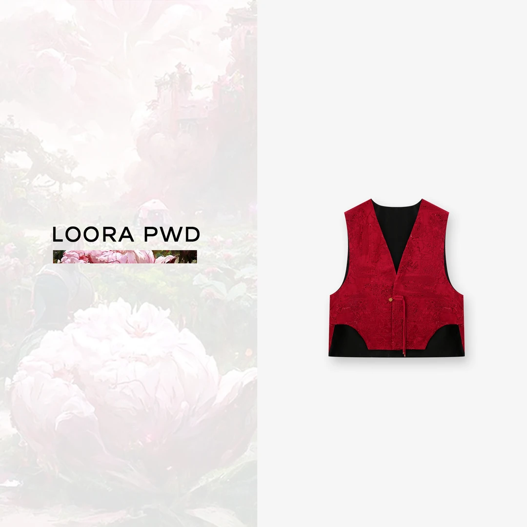 LOORAPWD/罗拉密码新中式复古国风提花马夹背心外套24CJAB0160N