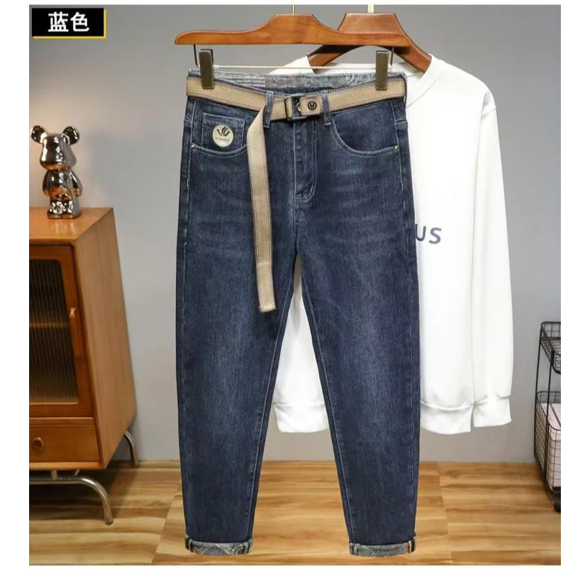 2024爆款男士牛仔裤春秋季新款潮流百搭修身直筒弹力裤水洗时尚