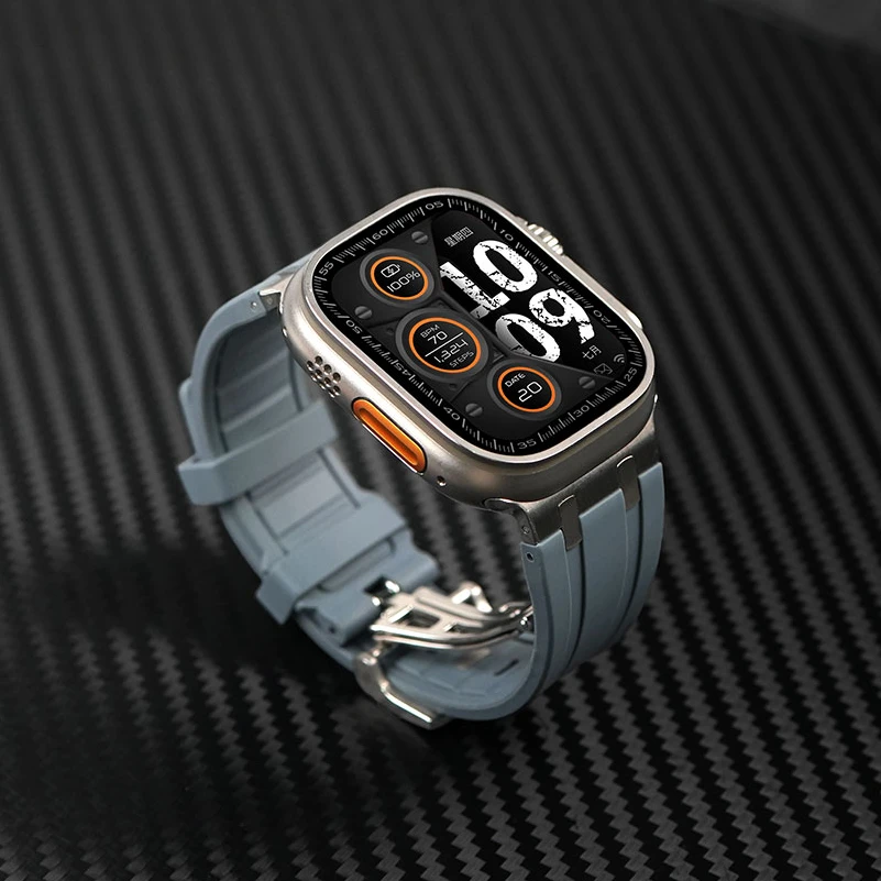 ERFG适用applewatch ultra3表带S11金属苹果iwatch硅胶s9改装高级