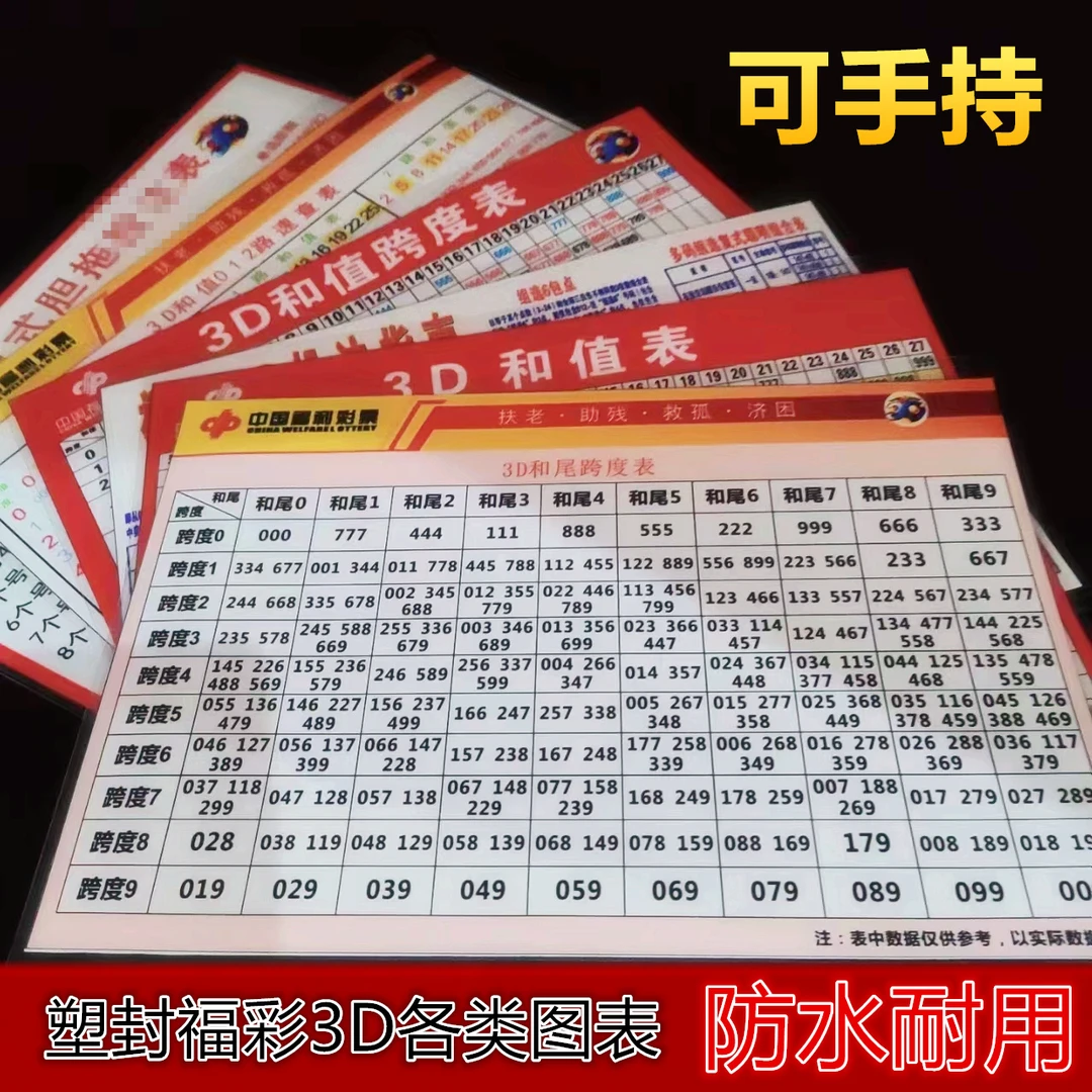 塑封福利彩票福彩3D复式胆拖中奖查询表相纸过塑封手持式印刷制品
