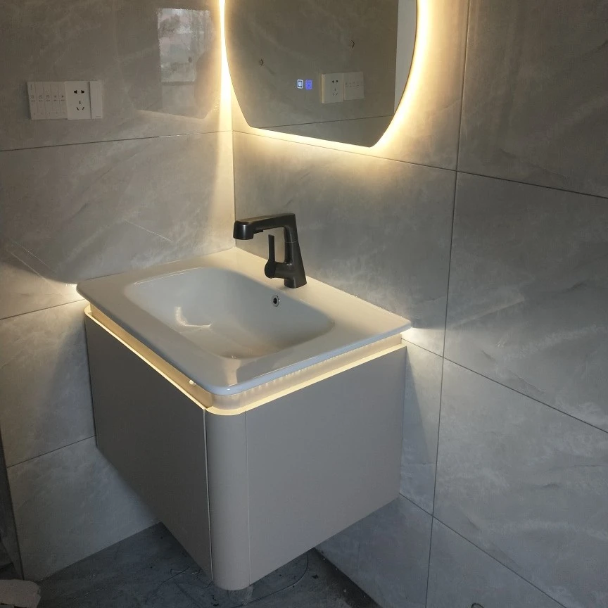 实木浴室柜组合陶瓷一体盆洗手洗脸盆柜洗漱台