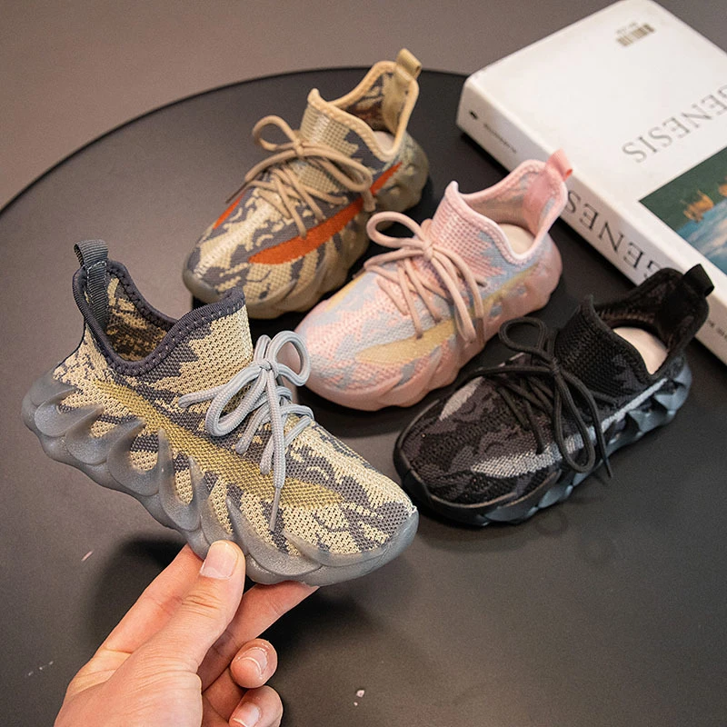 男女童渔网飞织运动鞋2024春秋新款透气儿童八爪鱼椰子潮童鞋子