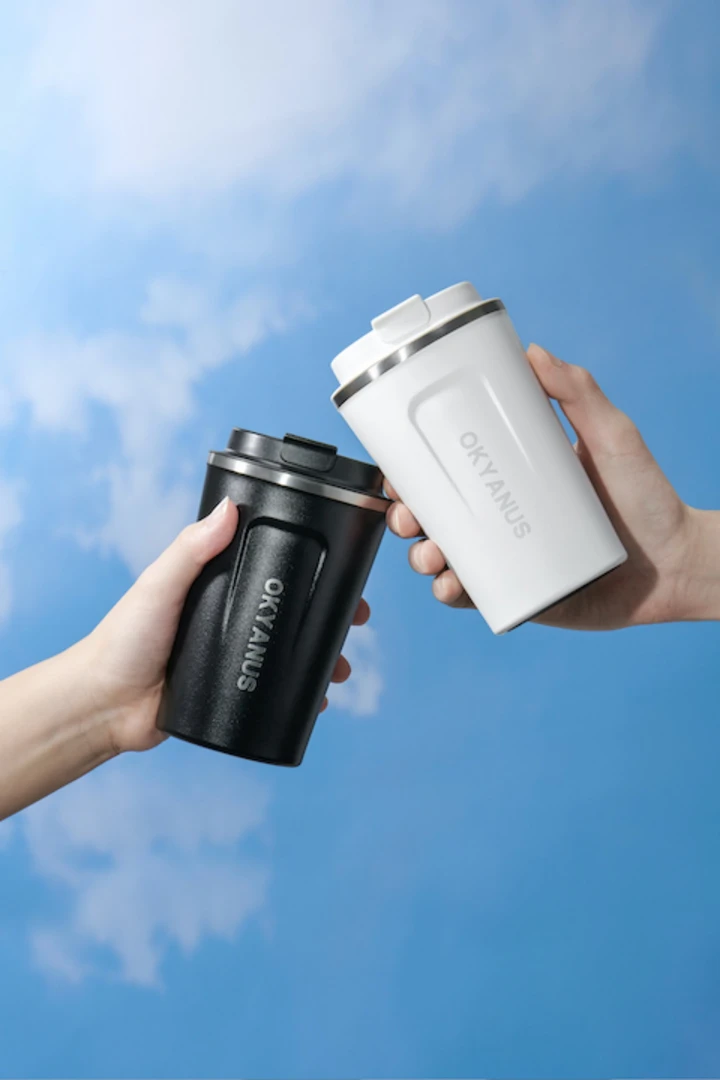 保温杯380ML咖啡杯密封百搭方便携带户外白色黑色粉色