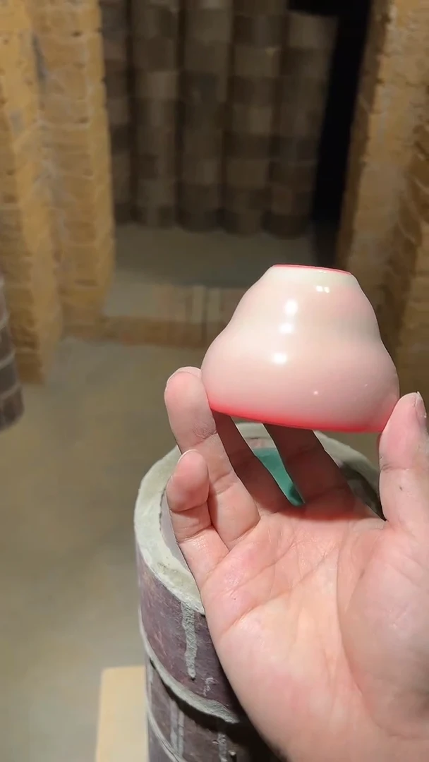 【闪购商品】瓷茶盏白玉桃红 福禄杯