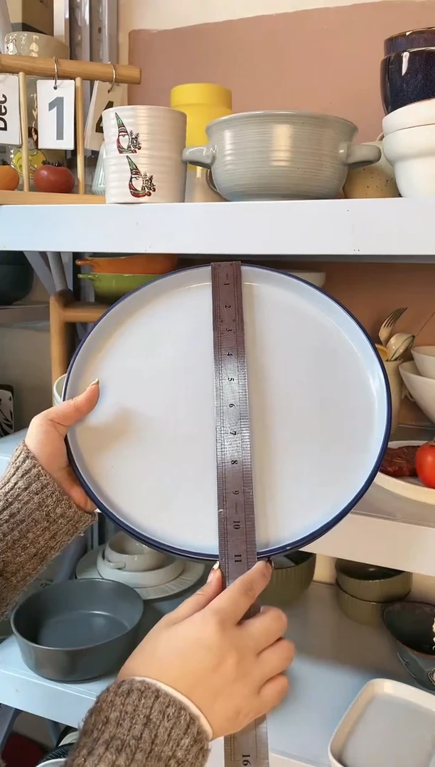 【闪购商品】瓷盘蓝色大盘1个微瑕