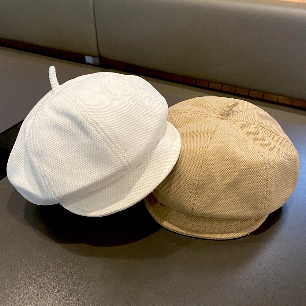 儿童帽子韩版休闲简约百搭贝雷帽时尚八角帽男女童宝宝秋冬画家帽