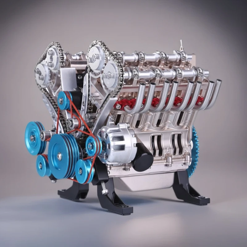 合金V8发动机引擎模型金属机械艺术拼装玩具摆件工艺动手系列