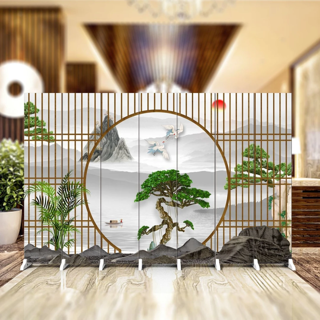 新中式屏风隔断客厅遮挡酒店卧室办公室家用双面折屏可移动折叠