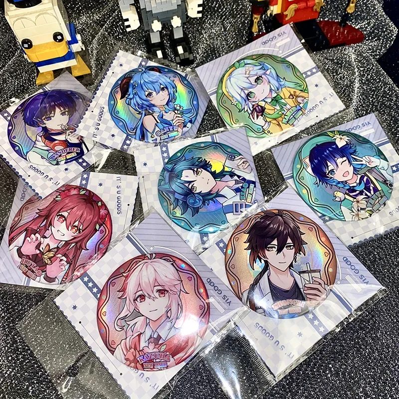 游戏二次元芙宁娜绝美谷子同人周边镭射双闪吧唧徽章魈流浪者散兵