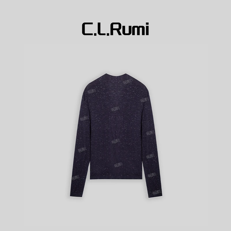 【Rumi女装】小众嵌闪轻奢百搭显白针织上衣6013sy