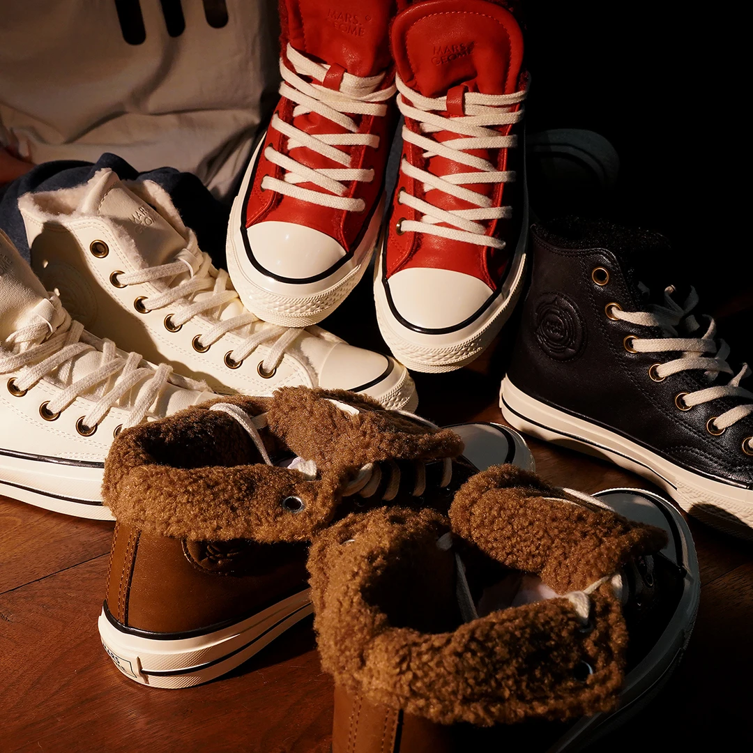 MARS*GEOME/火星几何爆款帆布鞋大棉皮面加厚情侣款加绒棉鞋复古