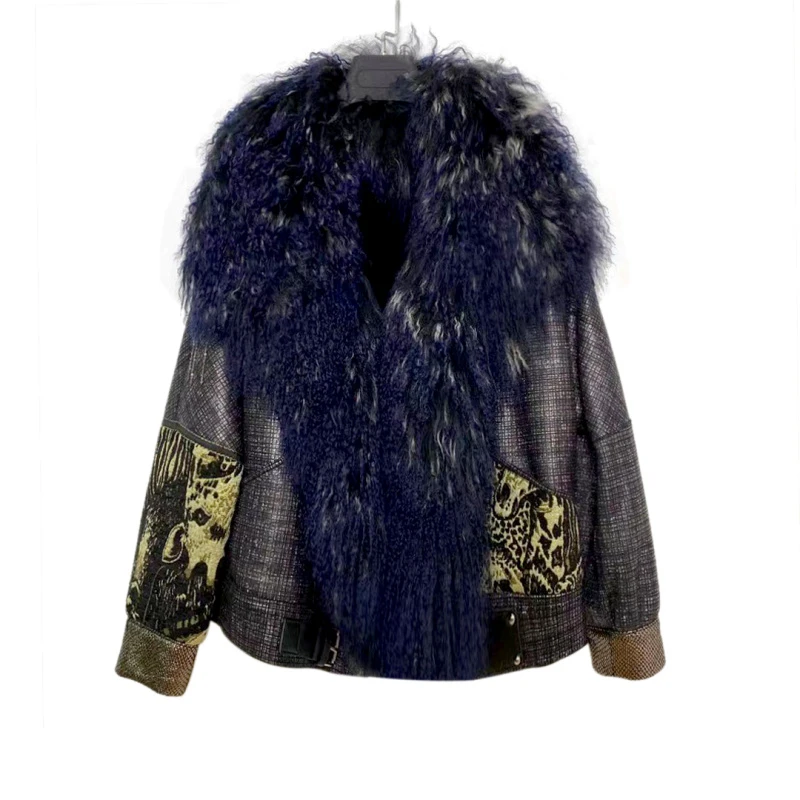 YJ【邢邢推荐】皮毛一体外套NQ-19717-1时尚秋冬设计师女士冬季