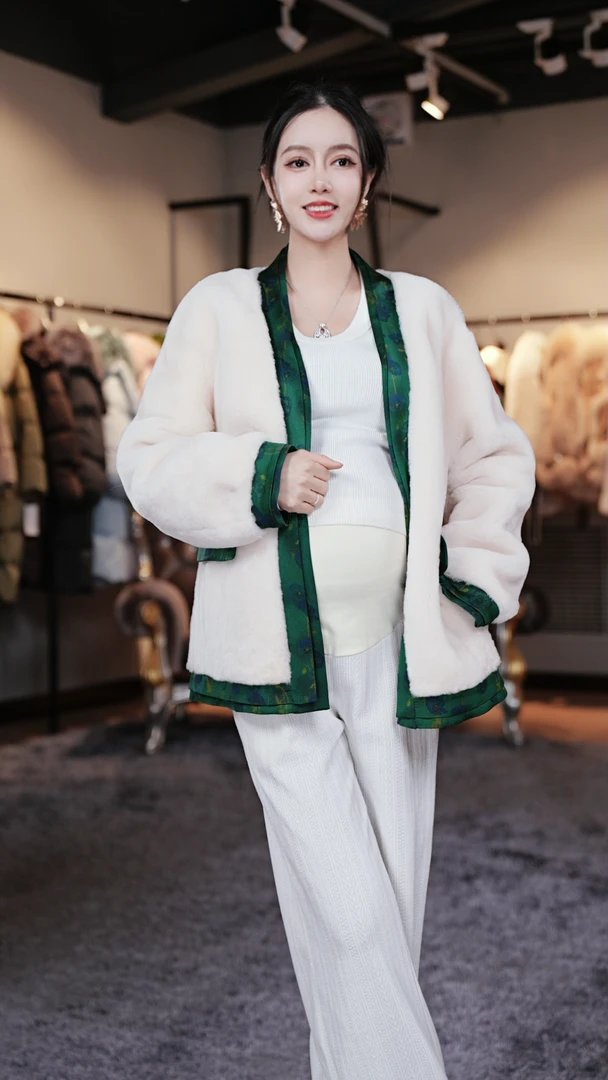 YJ【邢邢推荐】新款时尚皮毛一体外套SPM-99453女士设计师秋冬女