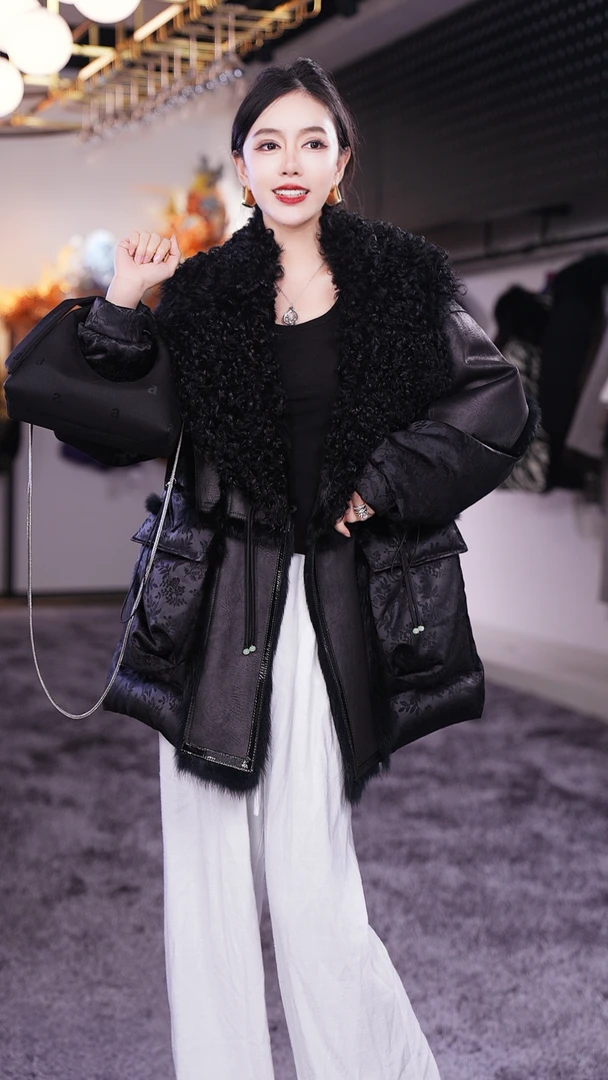 【Yongjia】新款时尚皮毛一体鹅绒外套99770-1