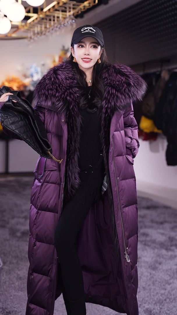 【Yongjia 】 设计师新款鹅绒服配狐狸貉子毛领外套99630