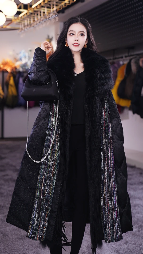 【Yongjia 】鹅绒服配狐狸毛外套55340-1-112#百大红人时髦上新啦