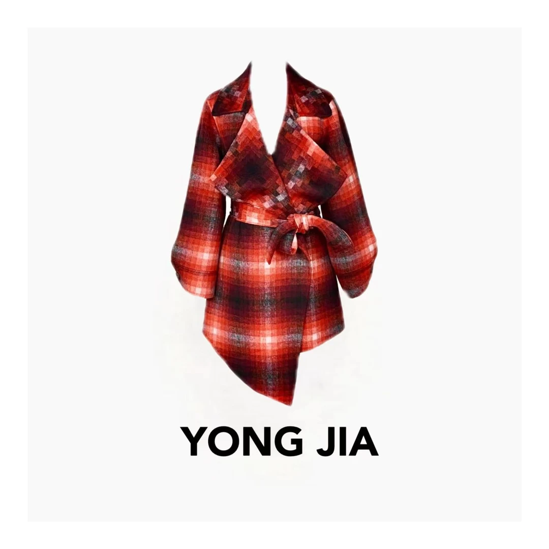 《设计师高定马赛克系列》新款羊毛长袖气质毛呢外套99570-1