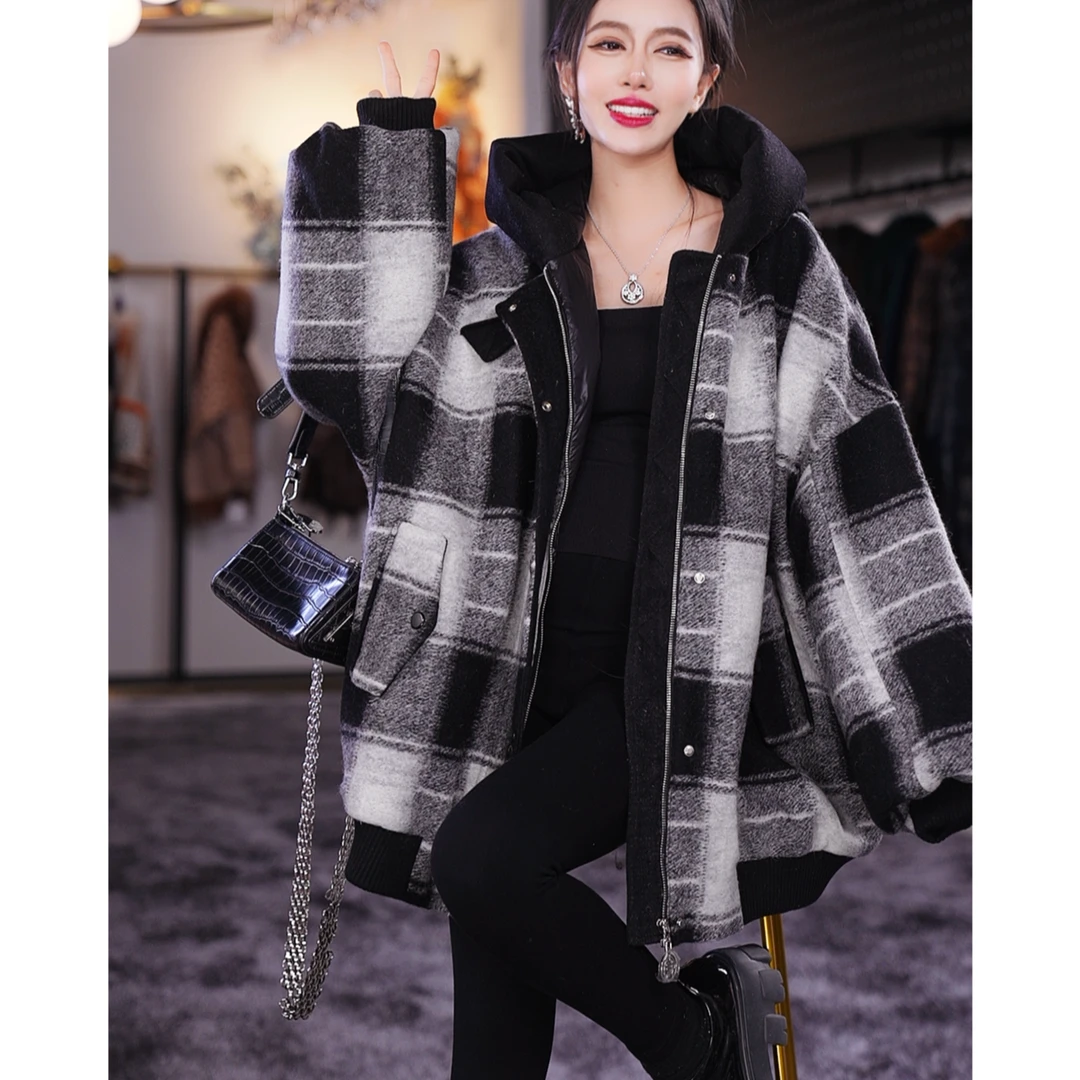 YJ【邢邢推荐】鹅绒服女外套99459冬季保暖连帽时尚