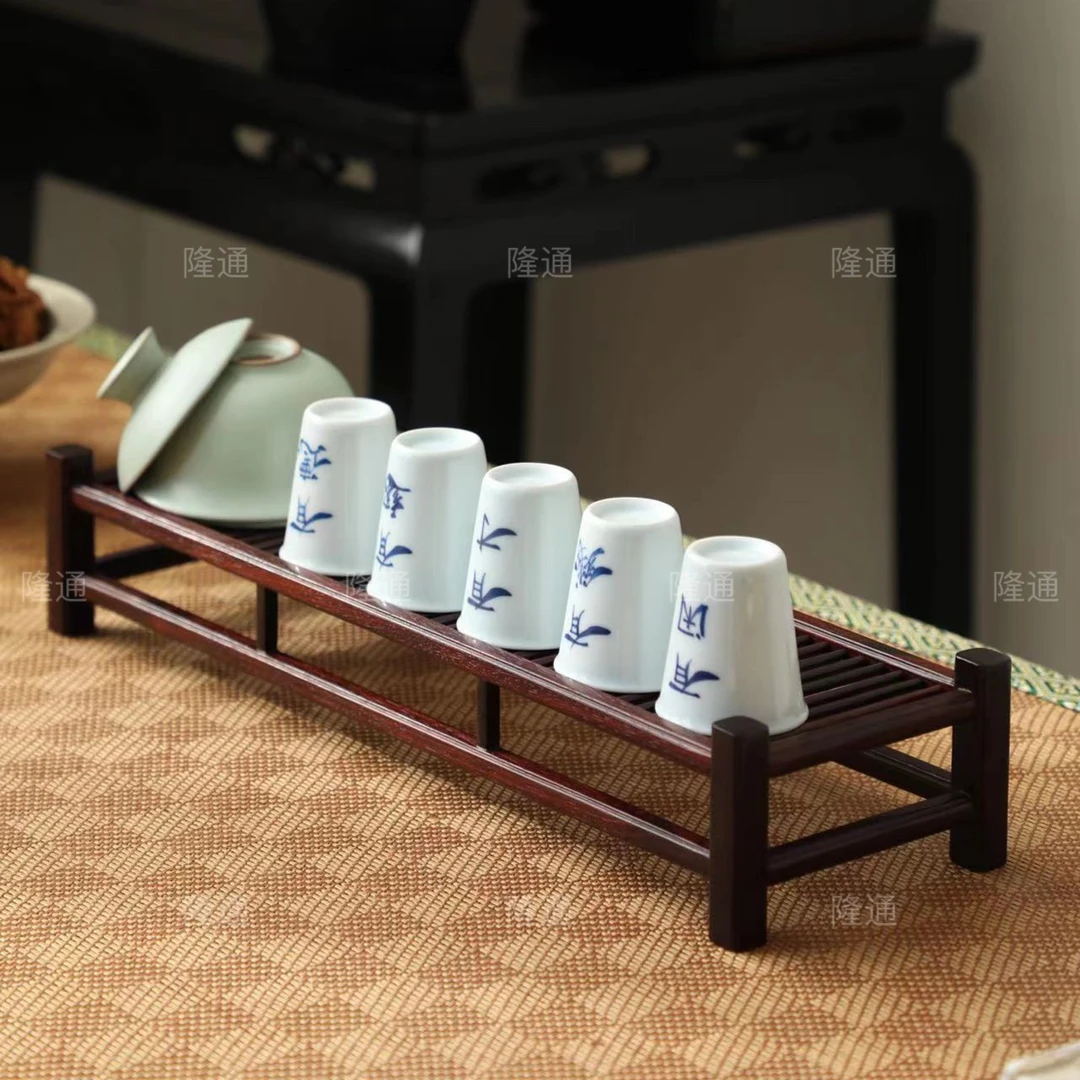 老挝大红酸枝茶杯沥水架 38-12-7置物架