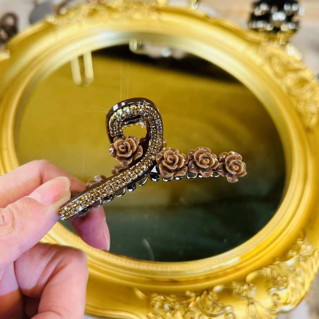 韩版满钻发夹气质夹子轻奢发饰优雅小抓夹刘海夹鲨鱼夹