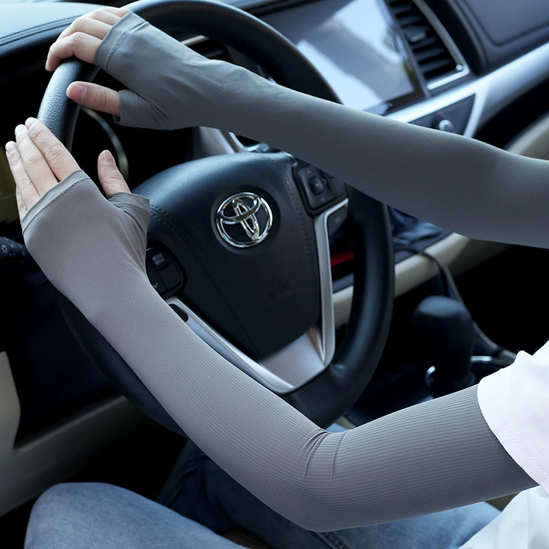 夕阳一刻夏季薄款防晒冰袖男士遮阳钓鱼骑行运动女长款透气冰袖套