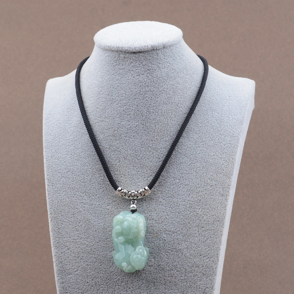 高端手工编织固定款吊坠手作粗款玉牌玉佩项链绳挂件绳子灰色黑色