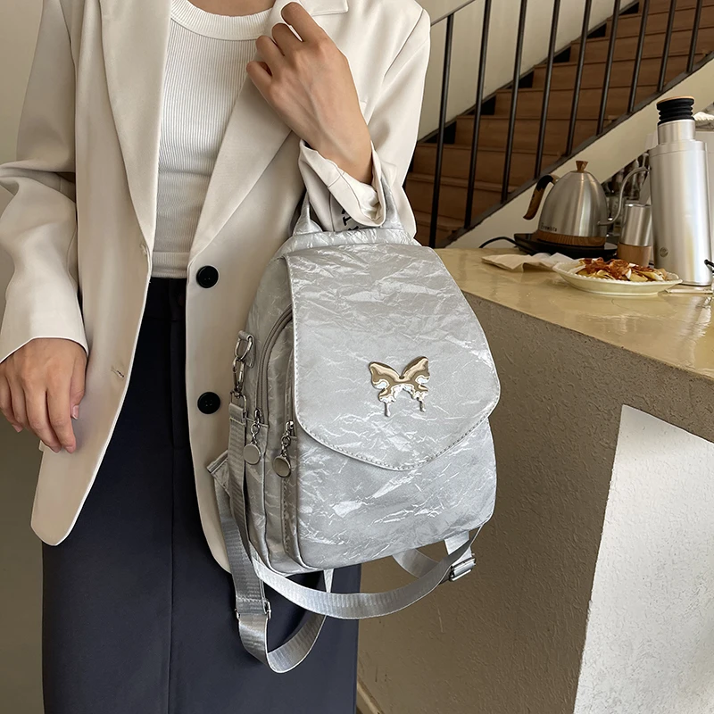 包包女高级感双肩包女百搭气质软皮时尚休闲旅行书包通勤妈咪背包