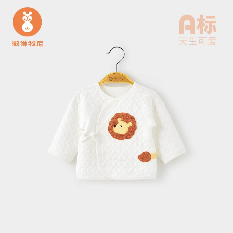 【智慧小屋】婴儿半背衣秋冬夹棉新生儿纯棉无骨0-3个月宝宝衣服