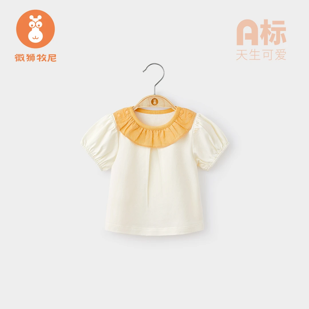 【甜心夏日】宝宝短袖t恤夏季女童洋气上衣2023新款婴儿半袖衣服