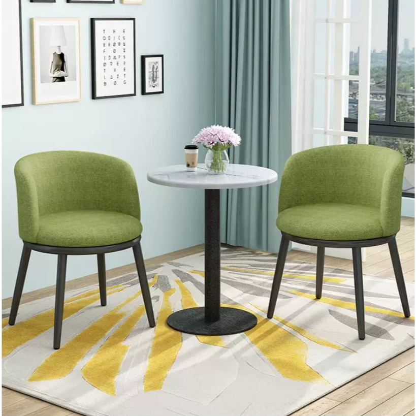 北欧椅子现代简约家用靠背凳子网红布艺餐椅创意书房桌椅组合