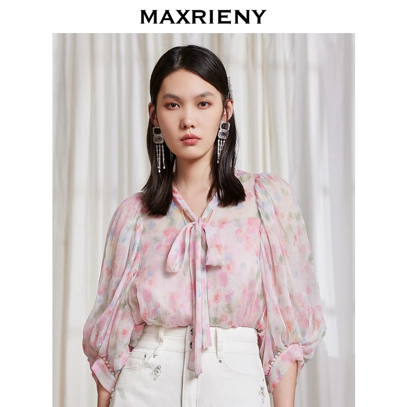 【商场同款】MAXRIENY2022真丝上装上衣