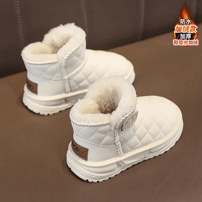 FAVMARTHA 女童雪地靴冬季2023新款皮毛一体防水儿童靴子中大童加