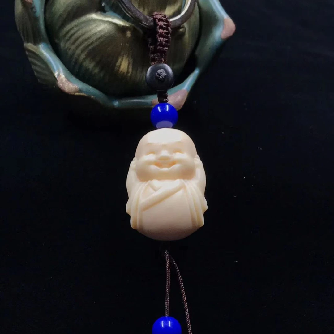 象牙果弥勒小和尚钥匙扣随身佩戴古风DIY雕刻包包挂件个性搭配