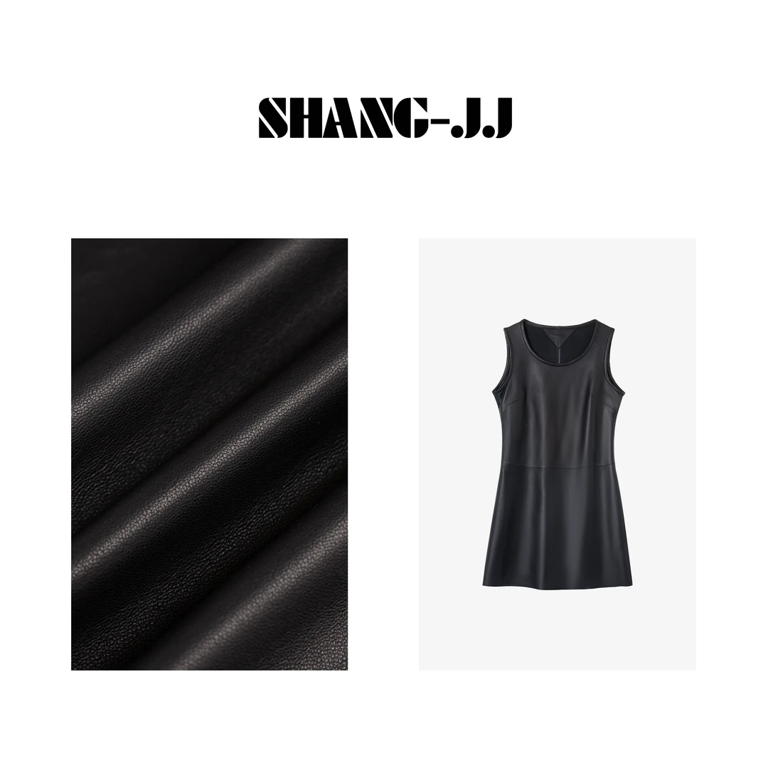 SHANG-JJ【贵妇连衣裙】24新款意大利羊皮张柔韧饱满连衣裙q132323p