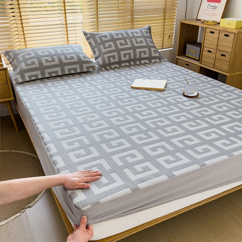 A类针织棉夹棉防水床笠单件秋冬季加厚席梦思床垫保护套防滑床罩