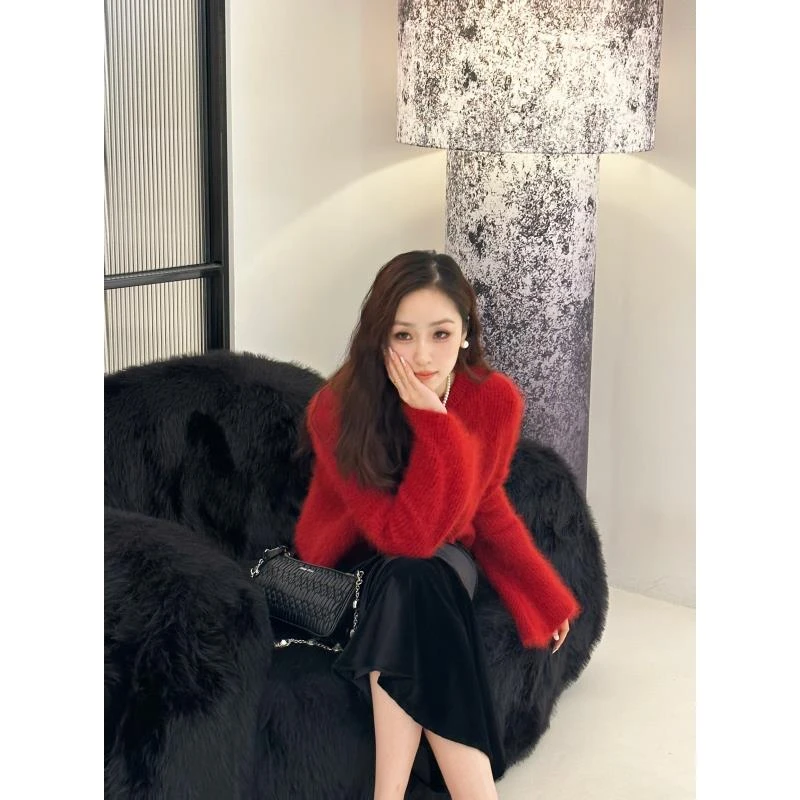 Madofit麻豆/MDY1212 爱在都柏林 设计慵懒风喇叭袖套头毛衣