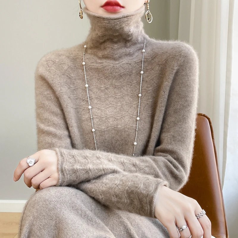 打底衫毛衣针织堆堆领秋冬内搭百搭羊毛长袖网红洋气女士宽松加厚