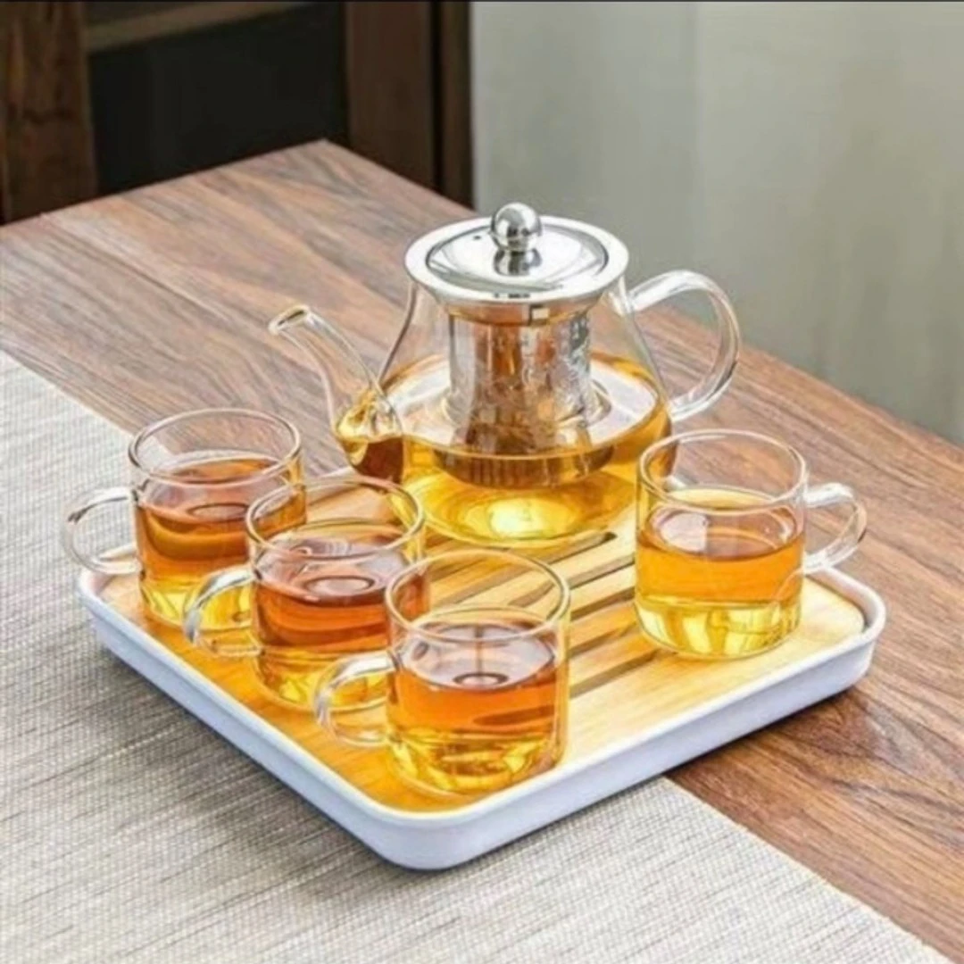 耐热玻璃功夫茶具套装家用泡茶器透明茶杯带把红茶花茶壶办公茶壶